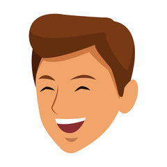 Man face smiling cartoon icon vector illustration graphic design