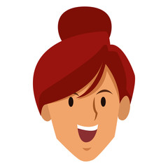 Woman face smiling cartoon icon vector illustration graphic design