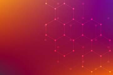 Abstract hexagonal background. Medical, scientific or technological concept. Geometric polygonal graphics. Illustration.