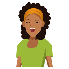 Woman profile smiling cartoon icon vector illustration graphic design