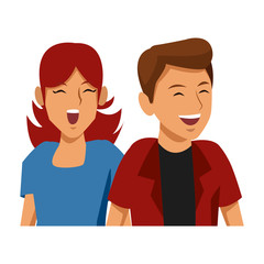 Couple of friends cartoon icon vector illustration graphic design
