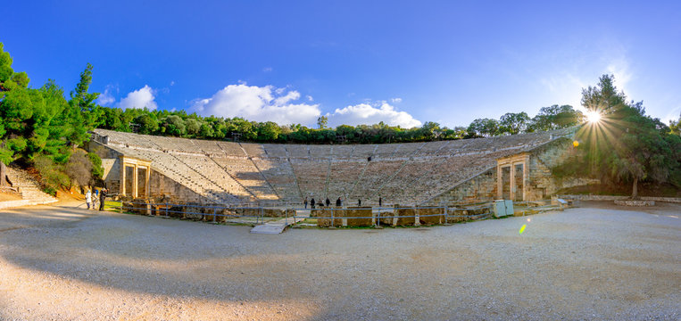The ancient theater of Epidaurus (or "Epidavros"), Argolida prefecture, Peloponnese, Greece. 