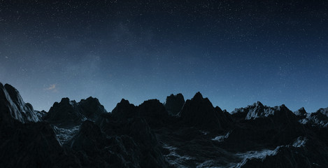 Fototapeta premium Asteroids flying close to planet Earth 3D rendering elements of this image furnished by NASA