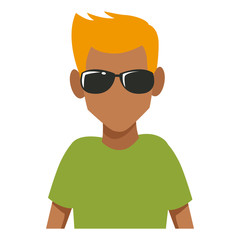Man with sunglasses cartoon icon vector illustration graphic design