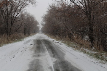 winter countryside road