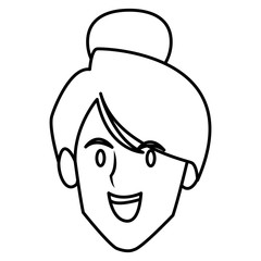 Woman face smiling cartoon icon vector illustration graphic design