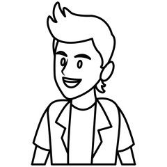 Man profile cartoon icon vector illustration graphic design