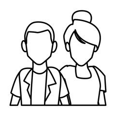 Couple of friends cartoon icon vector illustration graphic design