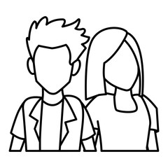 Couple of friends cartoon icon vector illustration graphic design