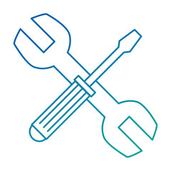 wrench and screwdriver tool isolated icon