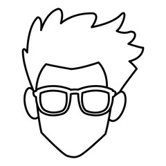 Faceless man with glasses icon vector illustration graphic design