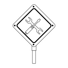 construction traffic signal with tools