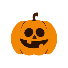 Pumpkin icon. Halloween sign. Vector Illustration