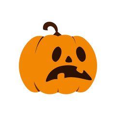 Pumpkin icon. Halloween sign. Vector Illustration
