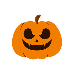 Pumpkin icon. Halloween sign. Vector Illustration
