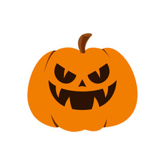 Pumpkin icon. Halloween sign. Vector Illustration