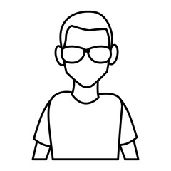 Man with sunglasses cartoon icon vector illustration graphic design