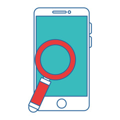 smartphone device with magnifying glass