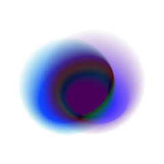 Purple gradient rose isolated on white background. Blue radial spot with round peacock colored texture. Dark rainbow blurred smoked dot vector pattern.