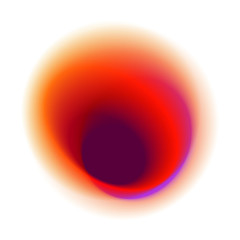  Red radial spot with round vector texture. Maroon gradient hole isolated on white background. Orange blurred blot pattern.