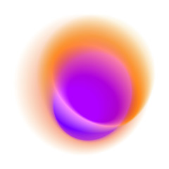  Purple blurred hole pattern. Pink gradient circle isolated on white background. Orange radial spot with round rose colored texture.