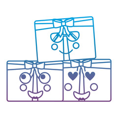 kawaii christmas gift box ornament with bow