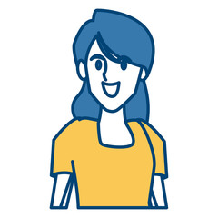 Woman profile smiling cartoon icon vector illustration graphic design