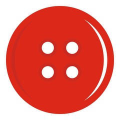 Red sewing button icon isolated
