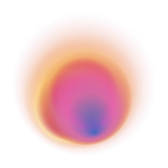 Orange gradient circle isolated on white background. Yellow blurred pattern. Pink and blue radial spot with soft pastel texture. - 188062057