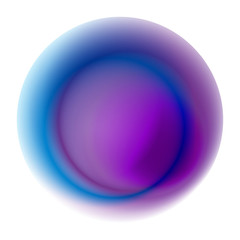 Purple gradient circle isolated on white background. Blue blurred ring pattern. Turquoise radial spot with soft pastel colored texture.