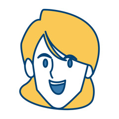 Woman face smiling cartoon icon vector illustration graphic design