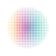 Rainbow Circular dot line. Abstract and Colorful concept. Half tone Illustration vector
