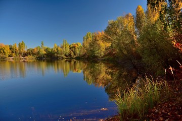 Der Silbersee bei Otterstadt im Herbst