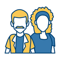 Couple of friends cartoon icon vector illustration graphic design