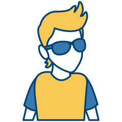 Man with sunglasses cartoon icon vector illustration graphic design