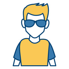 Man with sunglasses cartoon icon vector illustration graphic design