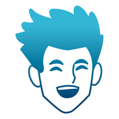 Man face smiling cartoon icon vector illustration graphic design