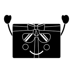 Fototapeta premium kawaii christmas gift box ornament with bow