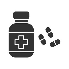 Pills bottle glyph icon