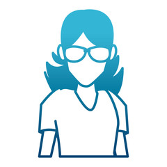 Woman with sunglasses cartoon icon vector illustration graphic design