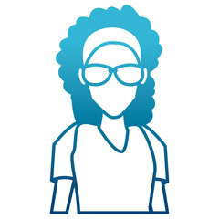 Woman with sunglasses cartoon icon vector illustration graphic design