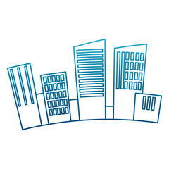 City urban buildings silhouette icon vector illustration graphic design