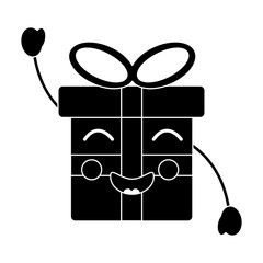 kawaii christmas gift box ornament with bow
