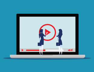 Business working and advertising online. Concept business vector illustration. Social media design.