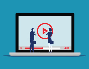 Business working and advertising online. Concept business vector illustration. Social media design.