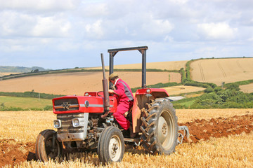 Vintage Tractor ploughing