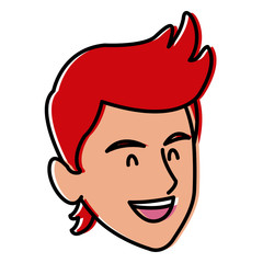 Man face smiling cartoon icon vector illustration graphic design