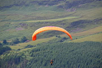 Paraglider in the Brecon Beacons