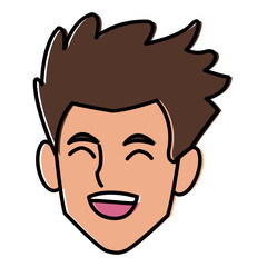Man face smiling cartoon icon vector illustration graphic design