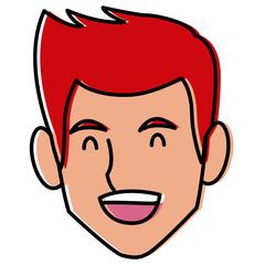 Man face smiling cartoon icon vector illustration graphic design
